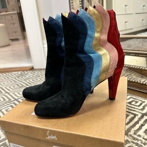 Christian Louboutin Multicolor Suede Booties